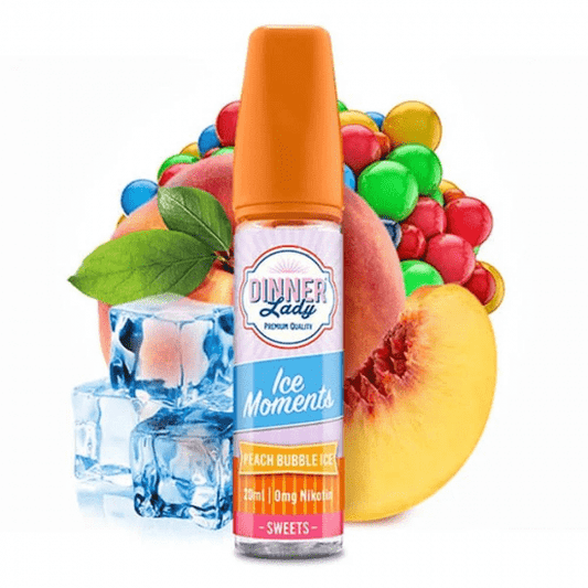 Peach Bubble - Dinner Lady Ice Moments E Liquid - Vape House